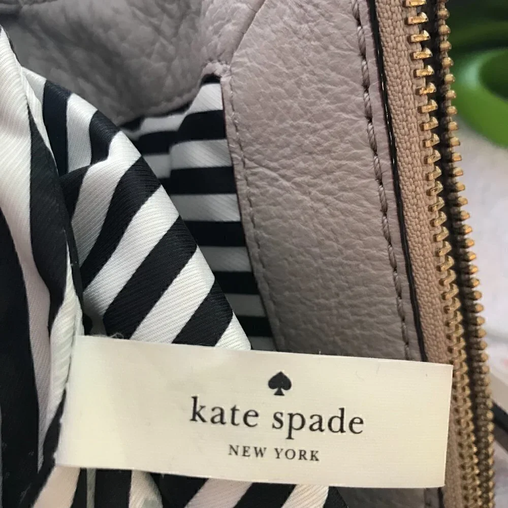 Kate Spade Southport Avenue Carmen Beige Leather Satchel Shoulder Bag